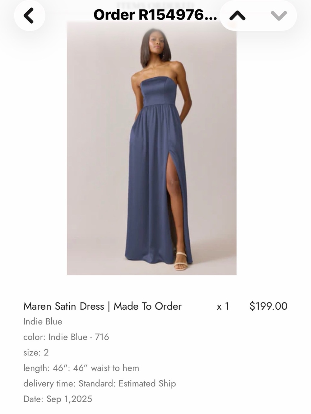 Revelry Maren Satin Maxi Dress in Indie Blue